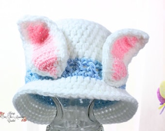 Bunny Bucket Hat Crochet Pattern: 6 Sizes, Easy & Fast (PDF Pattern)