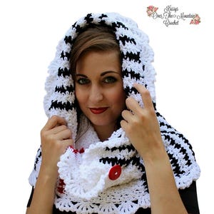 Crochet Houndstooth Poncho Cowl Pattern: Hooded Cape (PDF Pattern)
