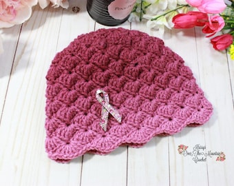 Soft Chemo Cap Crochet Pattern - 3 Brim Options, Child to XL - PDF Pattern