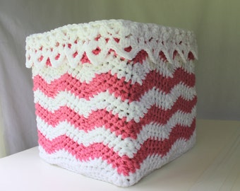 Crochet Pattern - Storage Bin Cover - Crochet Basket Pattern - Collapsible Cube Cover - Square Basket - Square Basket Pattern - No. 97