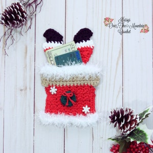 Santa Gift Card Holder Crochet Pattern: Christmas Ornament, Towel Topper (PDF Pattern)