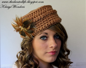 Crochet Hat Pattern - Vintage Inspired Pillbox Hat - Tutorial for Embellishments - Womens Fashion - 1960's Pillbox Chapeaux