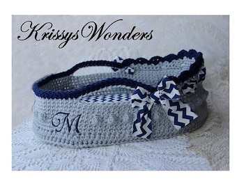Large Moses Basket Crochet Pattern: 18-20" Doll, Newborn Prop (PDF Pattern)