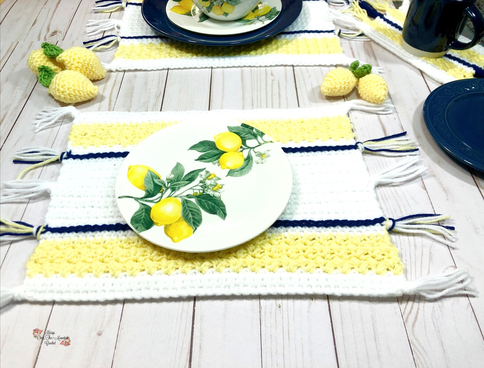 Lemon Farmhouse Placemat Crochet Pattern Easy Farmhouse Etsy