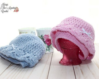 Crochet Baby Hat Pattern: Easy Lace Beanie (PDF Pattern)