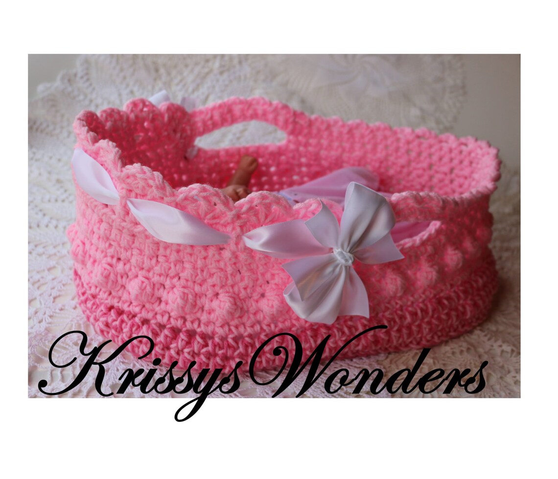 Crochet Moses Basket Doll Carrier Crochet Pattern 1216 Etsy