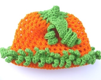 Pumpkin Hat Crochet Pattern  - Pumpkin Beanie - Newborn Thru 7 yrs - Fall Hats - Boys & Girls - Sunflower - Daisy - Strawberry Hat