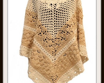 Boho Chic Poncho Crochet Pattern: Multi Stitch (1x - 3x)