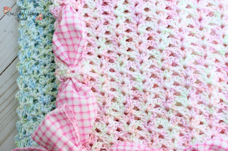 Modèle de couverture de bébé au crochet simple point de crochet iris cadeau de baby shower Une seule pelote de laine nécessaire Convient aux débutants image 3