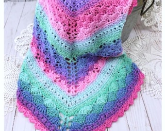 Over Brook Baby Blanket Crochet Pattern - Multi Stitch Afgan 39 inch Square Baby Shower Gift - Charts Video Support - Intermediate beginner