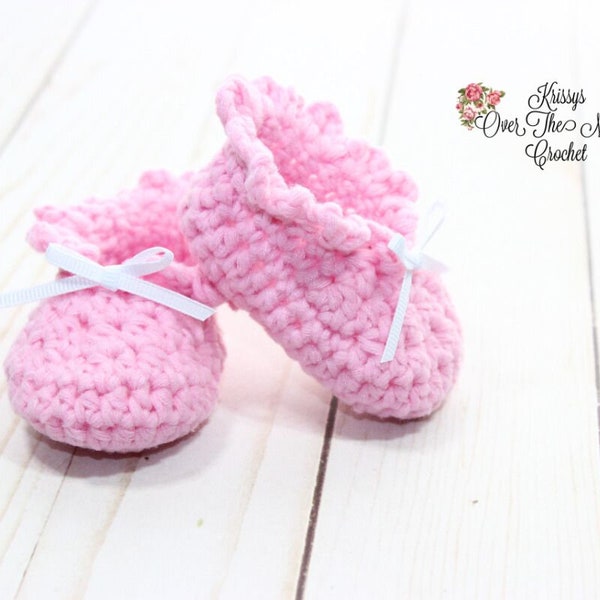 Baby Shoe Crochet Pattern - Stylish Baby Bootie - Easy n Fast - Newborn - 3mo. - Baby Shower Gift - Easy To Find Yarn