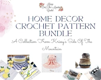 Home Decor Crochet Pattern Bundle - 15 Patterns - Sale thru 1.26.24 - Crochet Baskets - Blankets - Placemats - Dishcloths