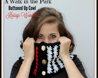 Crochet Cowl Pattern - High Fashion Crochet Pattern - Hounds Tooth Check - KrissysWonders