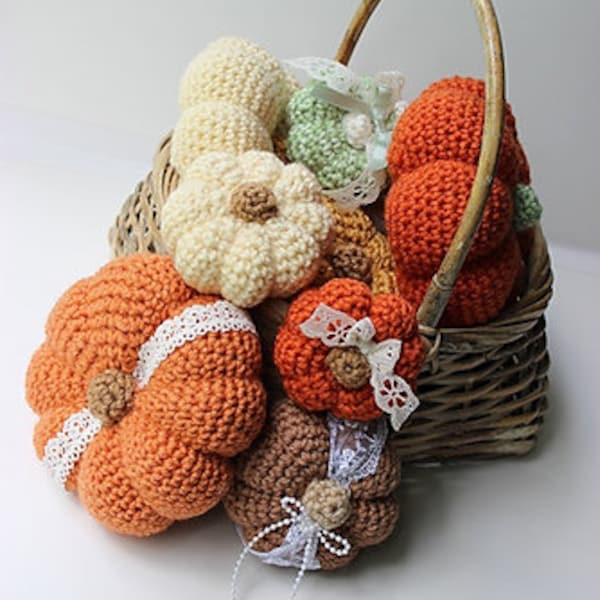 Small Pumpkin Crochet Pattern - Pumpkin Patterns - 3 Patterns - Easy - Photo Tutorial - KrissysOverTheMountainCrochet