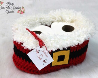 Santa Toilet Paper Cover Crochet Pattern: Christmas Bathroom Decor