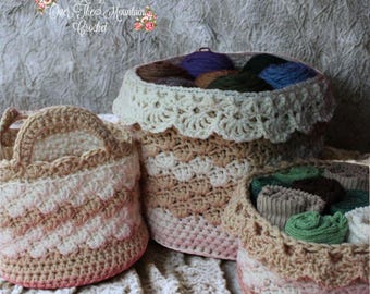 Lace Crochet Basket Pattern: Vintage Shell Design (PDF Pattern)