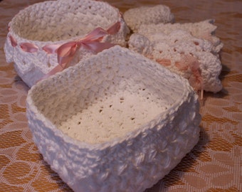 Square Crochet Basket Pattern: Vintage Inspired Cluster Stitch (PDF Pattern)