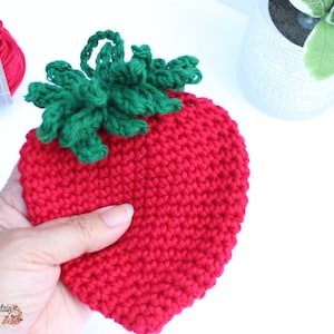3D Strawberry Dishcloth Crochet Pattern: Kitchen & Bath Decor (PDF Pattern)