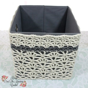 Lace Storage Bin Cover Crochet Pattern: DIY Basket (PDF Pattern)