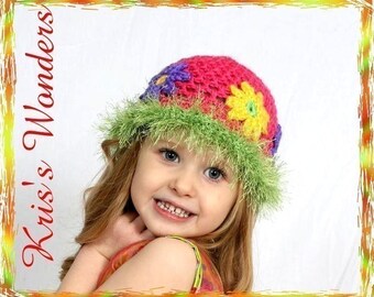Retro Daisy Crochet Hat Pattern: Toddler Size (PDF Pattern)