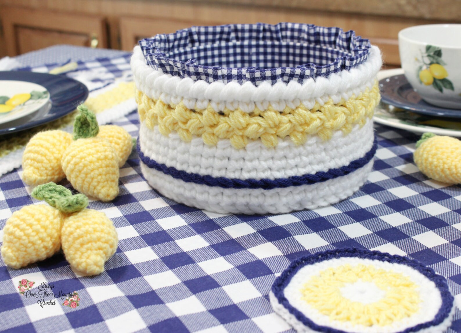 Basket Crochet Pattern Lemon Farmhouse Decor DIY Stiff Etsy