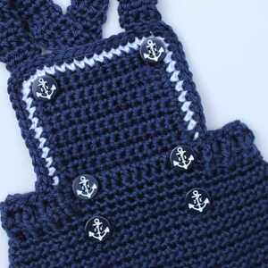 Crochet Bibs Crochet Sailor Hat Pattern Patriotic Crochet Pattern KrissysWonders Crochet Shorts Pattern image 4