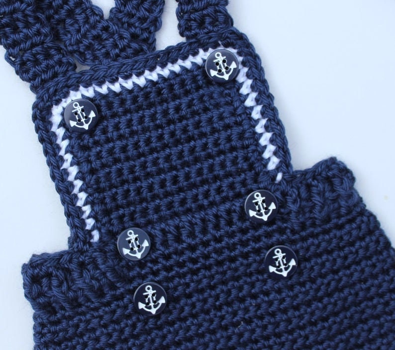 Crochet Bibs Crochet Sailor Hat Pattern Patriotic Crochet Pattern KrissysWonders Crochet Shorts Pattern image 4
