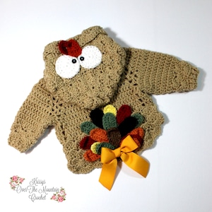 Child&#39;s Crochet Turkey Sweater Pattern: Multi Stitch Thanksgiving Pullover (PDF Pattern)