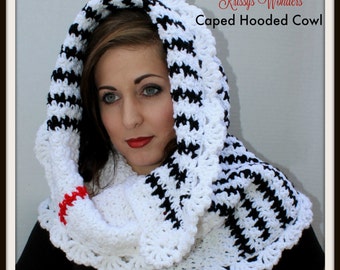 Hooded Cowl Crochet Pattern - Poncho Cape Crochet Pattern - Easy to Read - Fun Stitch Combo - Krissy's Over The Mountain Crochet