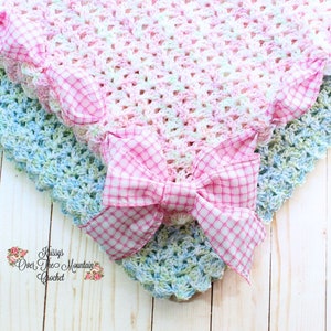 Modèle de couverture de bébé au crochet simple point de crochet iris cadeau de baby shower Une seule pelote de laine nécessaire Convient aux débutants image 1