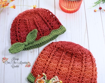 Crochet Pumpkin Hat Pattern For Children - Fun Boutique Upside Down Pumpkin Hat With Bow Knot
