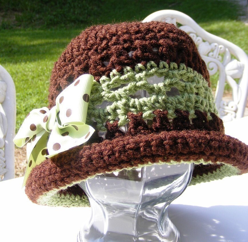 12 mo thru Adult Permission to Sell No.24 Pink Brown Earflap Hat with Bow Rolled Brim Crochet Hat Patterns