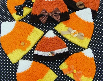 Candy Corn Crochet Hat Pattern: Newborn to 9 Months (PDF Pattern)