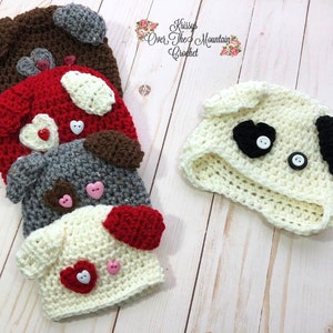 Preemie Puppy Dog Hat Crochet Pattern 4 tailles Micro Preemie Preemie Nouveau-né 0-3 mois. Tutoriel photo Comment embellir Facile image 3