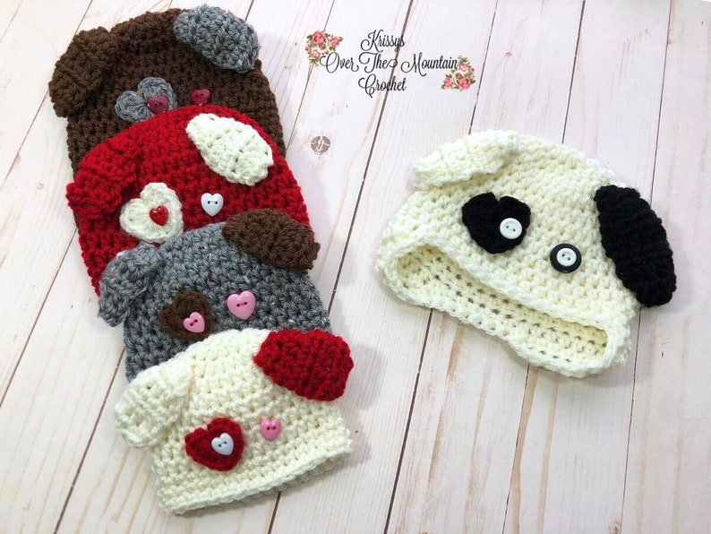 Preemie Puppy Dog Hat Crochet Pattern 4 tailles Micro Preemie Preemie Nouveau-né 0-3 mois. Tutoriel photo Comment embellir Facile image 3