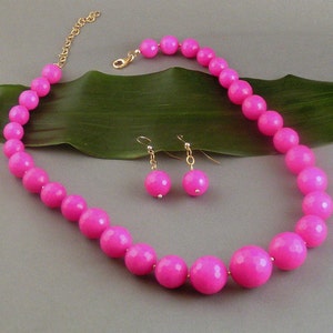 Fuschia Dyed Jade Set Round Taste the Rainbow image 1