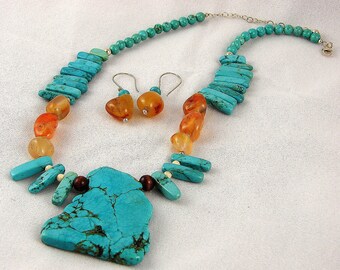 Synthetic Turquoise Set - "Funky, Chunky Turquoise"