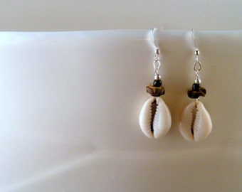 SALE - Cowrie Shell Earrings
