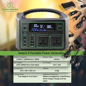 Central eléctrica portátil Solaris X 300W Generador solar ecológico