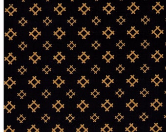HALF YARD Yamaoka - Hashtags on Indigo 2310-1B - Dark Navy - Traditional Geometric Japanese