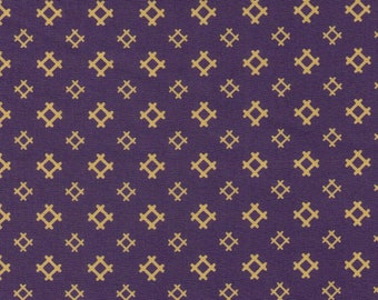 HALF YARD Yamaoka - Hashtags on Purple  2310-1D  - Traditional Geometric Japanese