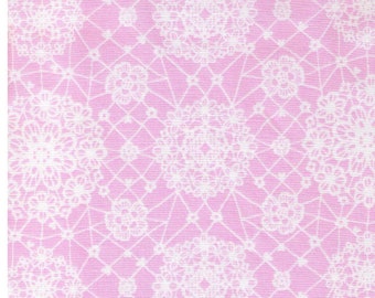 FAT QUARTER Yuwa - Sweet Lace on Pink 6533 A Atsuko Matsuyama - Japanese Import
