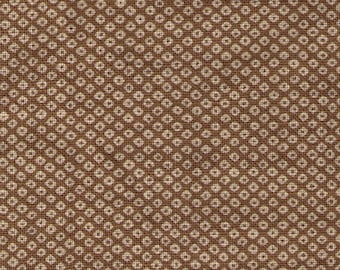 HALF YARD Kanoko on Mustard Khaki - Broadweave Cotton - Loose Weave 88225-1-2 - Traditional Japanese design -  Shibori Japanese Fabric