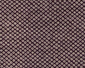 HALF YARD Kanoko on Purple - Broadweave Cotton - Loose Weave 88225-1-12 - Traditional Japanese design -  Shibori Japanese Fabric