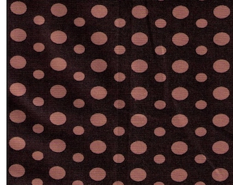 HALF YARD Yuwa - Light Brown Ovals and Dots on ESPRESSO  826270-C - Suzuko Koseki - Japanese Import Fabric