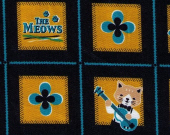 HALF Yard - Cotorienne - Sounds of Music - The Meows - 59196 E Cotton Oxford - Cat, Neko, Band, Music, Instrument Japanese Import