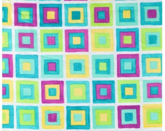 FAT QUARTER - Yuwa - Multi Color Blocks in SPRING colorway Yu826190-C - Lapis Lazuli Collection by Yoko Ueda - Colour Therapy-Japanese