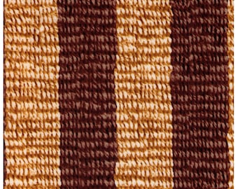 FAT QUARTER - Photo Realistic Natural and Brown Striped Basket Weave, Oxford Cotton 42404-3 - Cosmo Textiles, Japanese Import