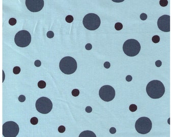 HALF YARD Yuwa - Blue and Teal DOTS on Light Blue - 826581-F - Suzuko Koseki - Japanese - Retro 50s Designs