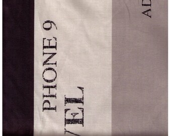FAT QUARTER Yuwa - Flag Stripe Black, Grey and Ivory - Suzuko Koseki 826314-E - Japanese - Merci, Bonjour, Cafe, Europe, Postage Stamp